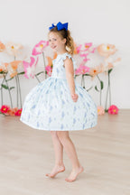Texas Bluebonnets Flutter Sleeve Twirl Dress by Mila & Rose ®