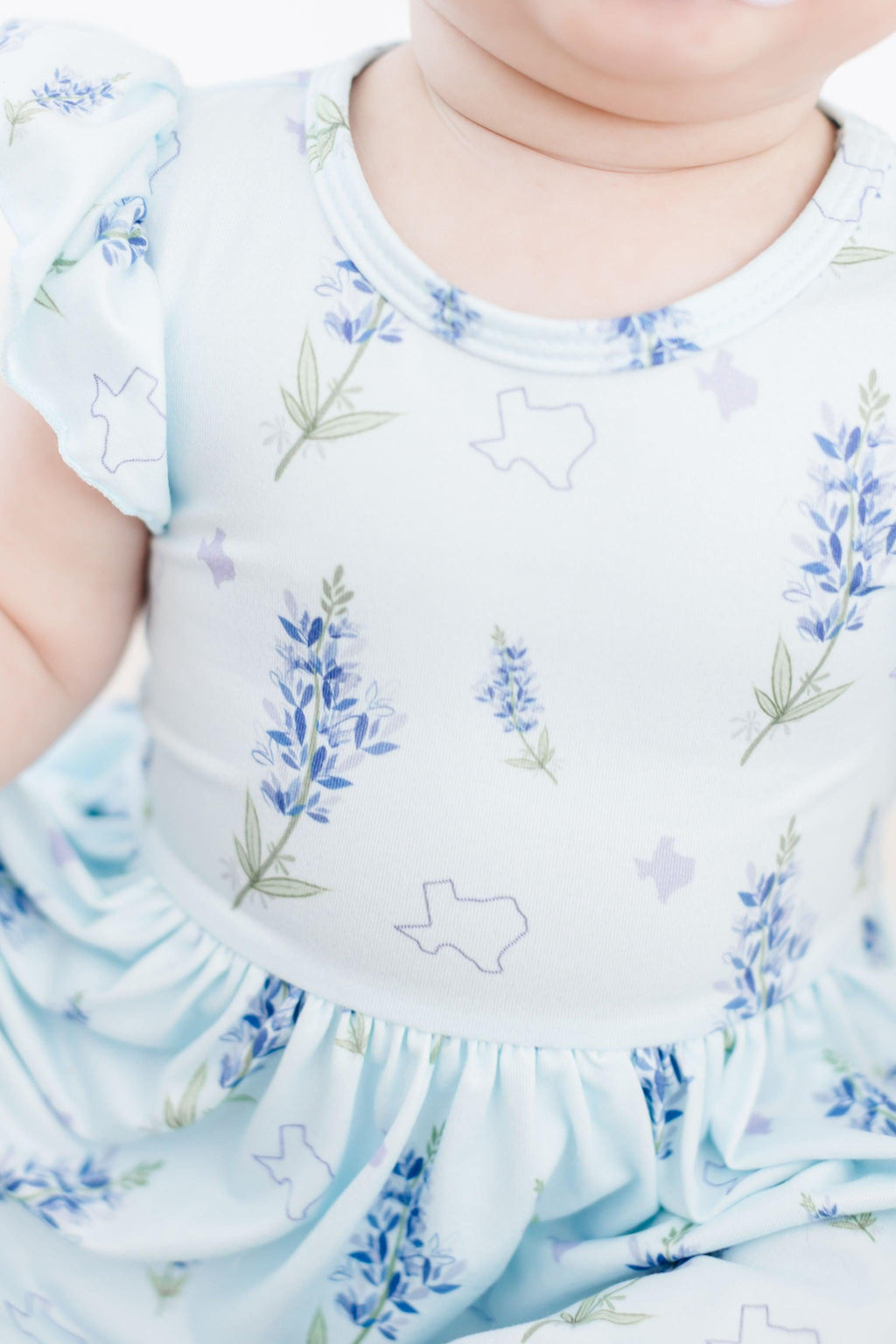 Texas Bluebonnets S/S Flutter Twirl Bodysuit by Mila & Rose ®