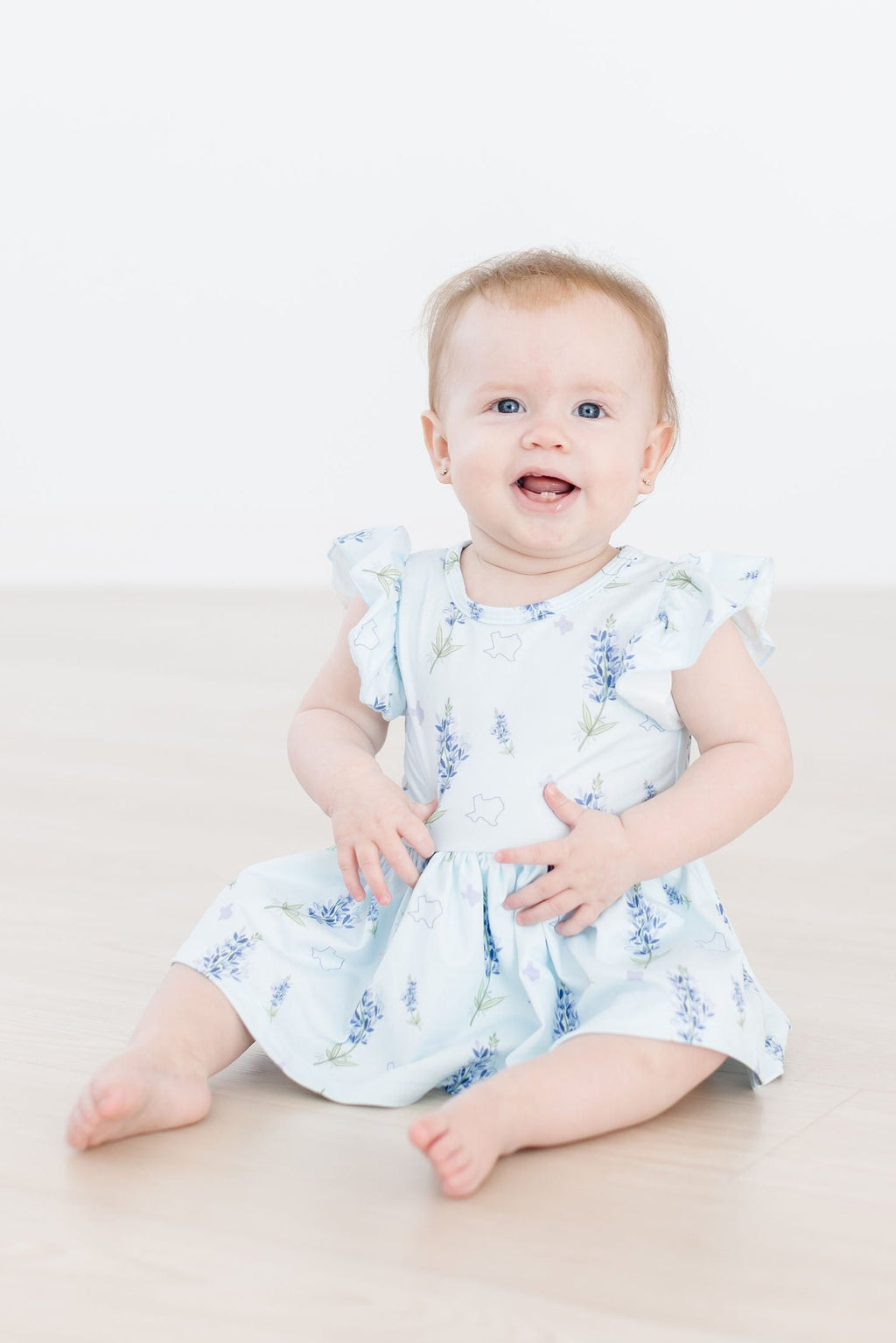 Texas Bluebonnets S/S Flutter Twirl Bodysuit by Mila & Rose ®