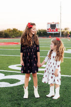 Texas Tech Black Raider Red 3/4 Sleeve Pocket Twirl Dress by Mila & Rose ®