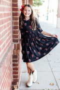 Texas Tech Black Raider Red 3/4 Sleeve Pocket Twirl Dress by Mila & Rose ®