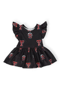 Texas Tech Black Raider Red S/S Flutter Twirl Bodysuit by Mila & Rose ®