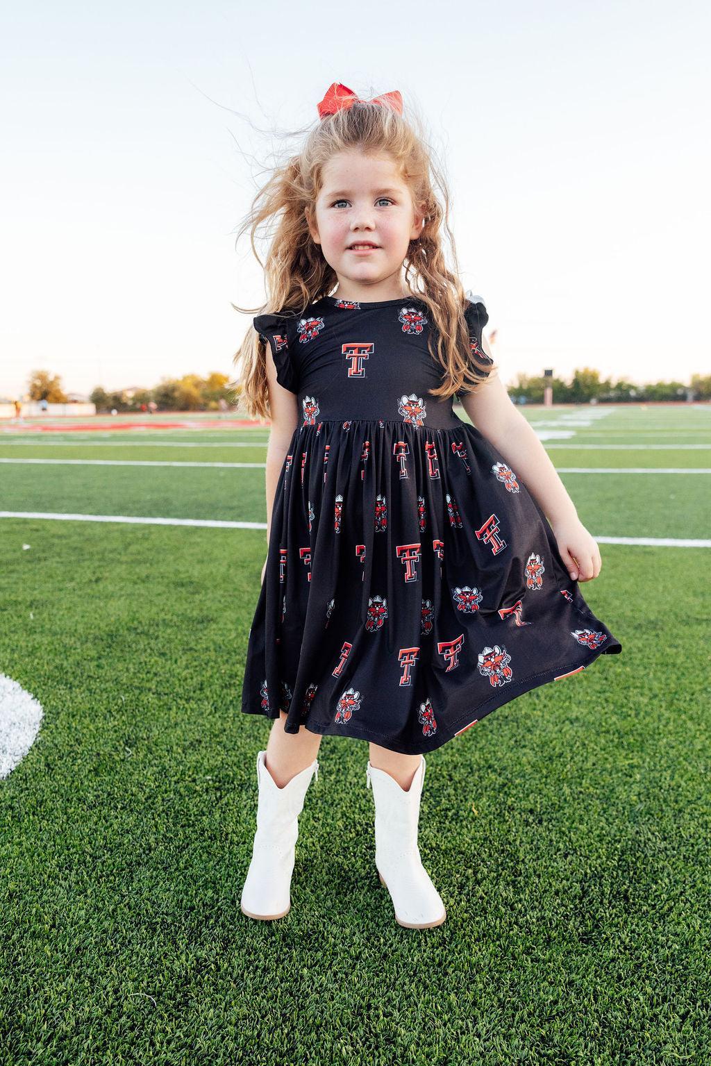 Texas Tech Black Raider Red Flutter Twirl Dress by Mila & Rose ®