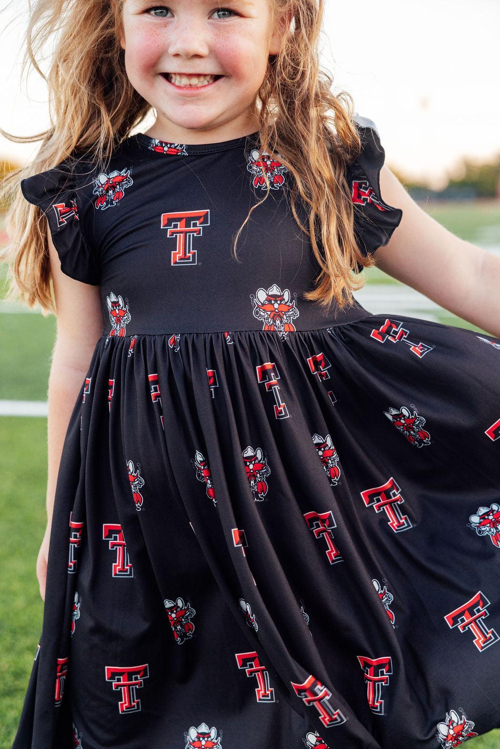 Texas Tech Black Raider Red Flutter Twirl Dress by Mila & Rose ®