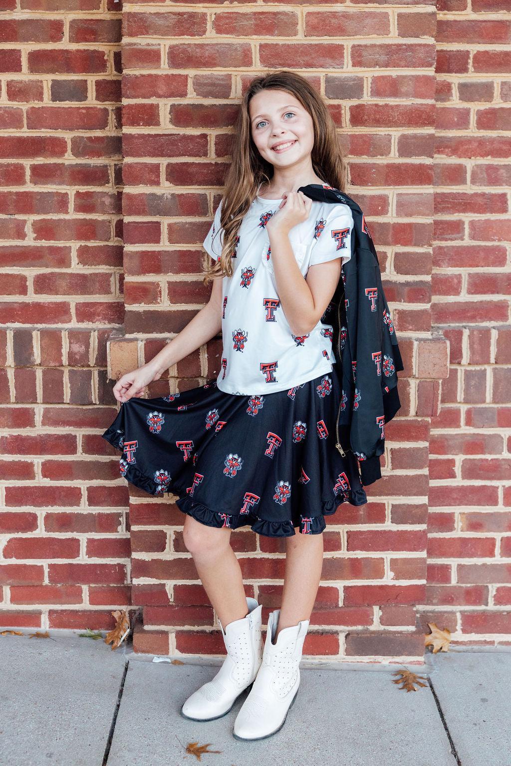 Texas Tech Black Raider Red Twirl Skort by Mila & Rose ®