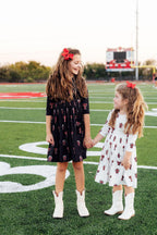 Texas Tech White Raider Red 3/4 Sleeve Pocket Twirl Dress by Mila & Rose ®