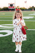 Texas Tech White Raider Red 3/4 Sleeve Pocket Twirl Dress by Mila & Rose ®
