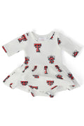 Texas Tech White Raider Red 3/4 Sleeve Twirl Bodysuit by Mila & Rose ®