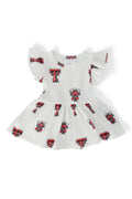 Texas Tech White Raider Red S/S Flutter Twirl Bodysuit by Mila & Rose ®