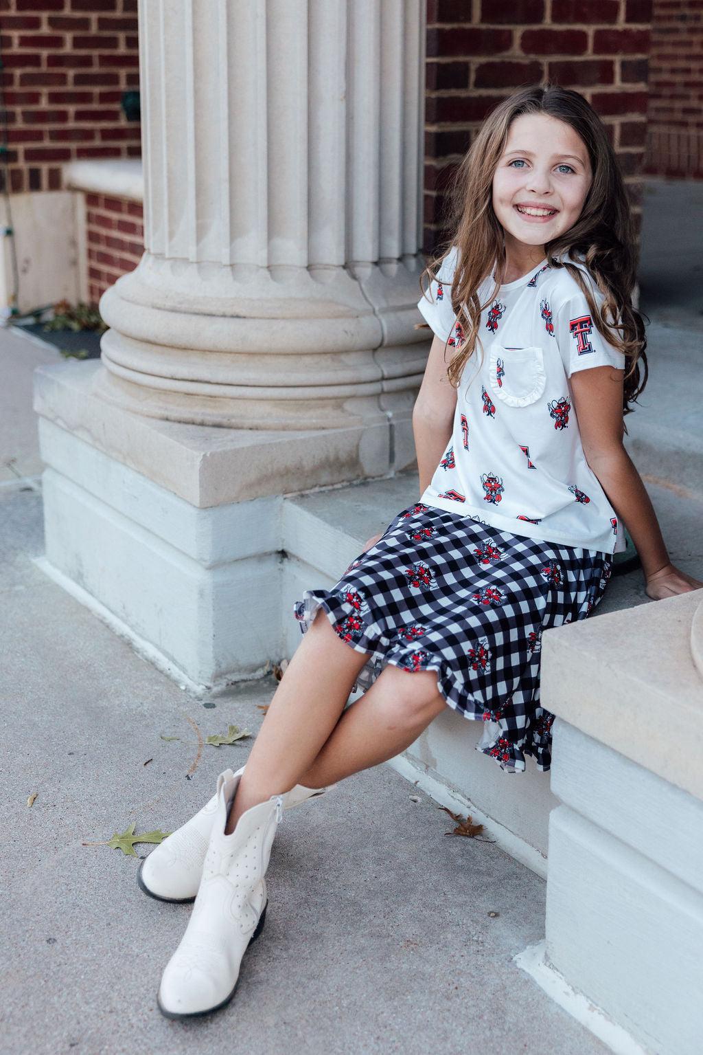 Texas Tech Plaid Raider Red Twirl Skort by Mila & Rose ®