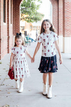 Texas Tech White Raider Red Ruffle Pocket Tee by Mila & Rose ®