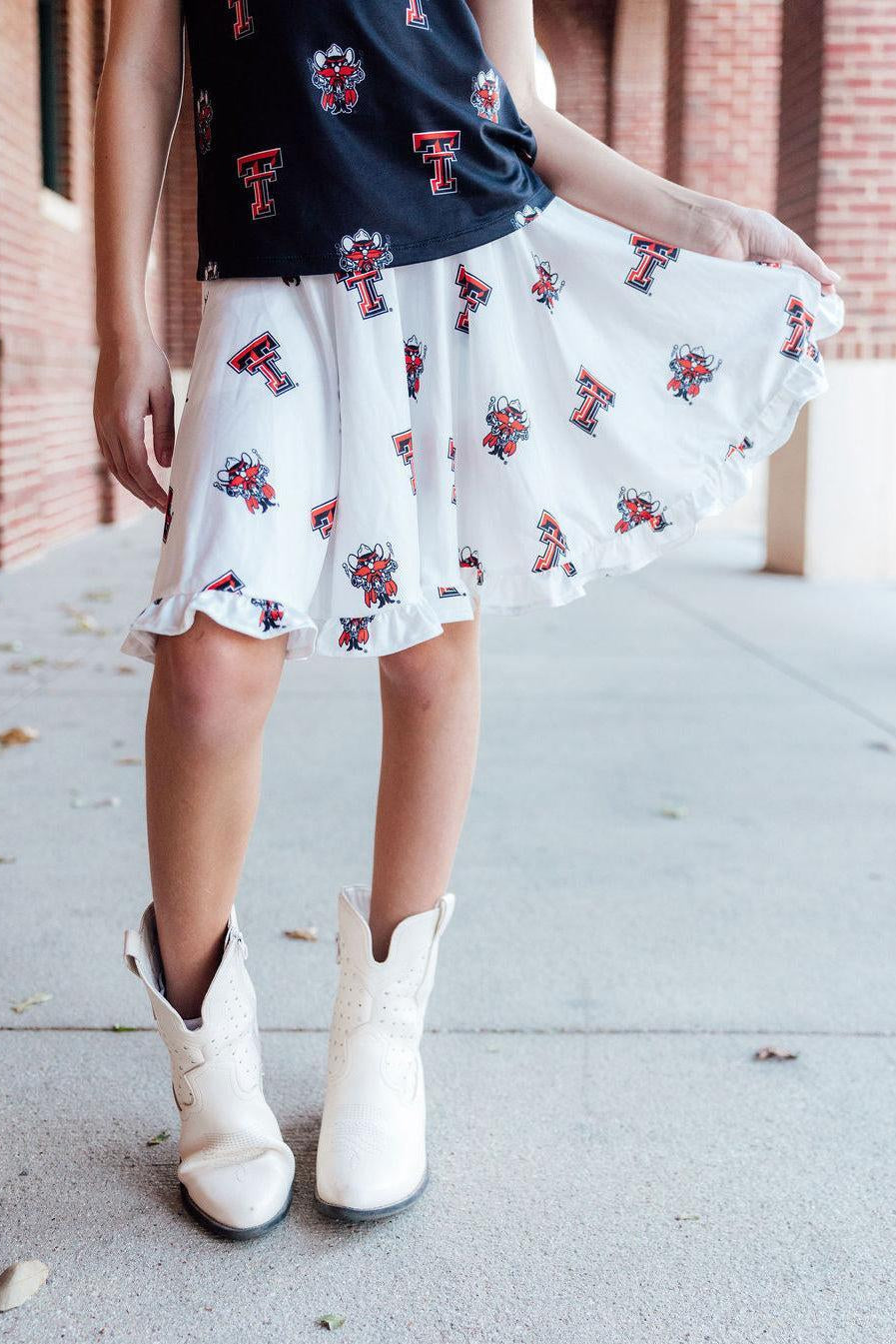 Texas Tech White Raider Red Twirl Skort by Mila & Rose ®