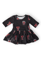 Texas Tech Black Raider Red 3/4 Sleeve Twirl Bodysuit by Mila & Rose ®