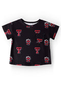 Texas Tech Black Raider Red Ruffle Pocket Tee by Mila & Rose ®
