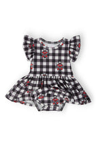 Texas Tech Plaid Raider Red S/S Flutter Twirl Bodysuit by Mila & Rose ®
