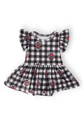 Texas Tech Plaid Raider Red S/S Flutter Twirl Bodysuit by Mila & Rose ®