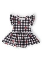 Texas Tech Plaid Raider Red S/S Flutter Twirl Bodysuit by Mila & Rose ®