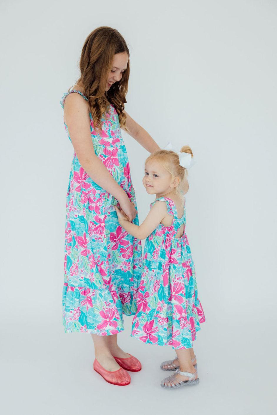 Tropical Punch Ruffle Maxi Dress by Mila & Rose ®