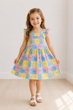 Tropical Summer Ruffle Cross Back Dress by Mila & Rose ®