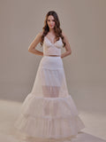 Trumpet Petticoat Skirt with Waist Corsage and 3 Hoops , Bridal Crinoline Slip by Bridal Port