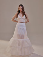 Trumpet Petticoat Skirt with Waist Corsage and 3 Hoops , Bridal Crinoline Slip by Bridal Port