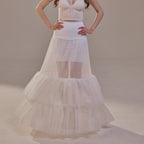 Trumpet Petticoat Skirt with Waist Corsage and 3 Hoops , Bridal Crinoline Slip by Bridal Port