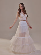 Trumpet Petticoat Skirt with Waist Corsage and 3 Hoops , Bridal Crinoline Slip by Bridal Port
