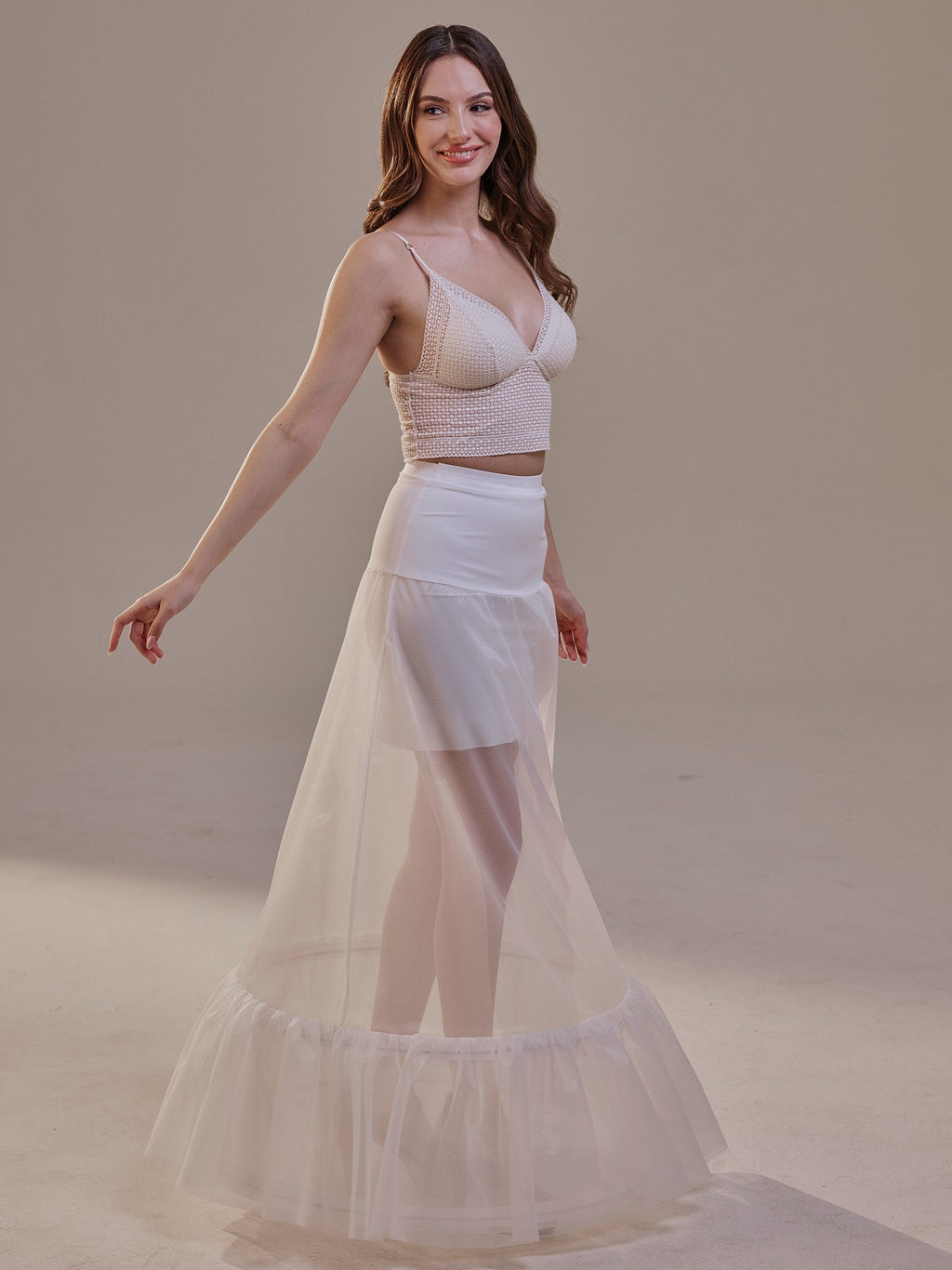 Trumpet Petticoat Skirt with Waist Corsage , Bridal Crinoline Slip by Bridal Port