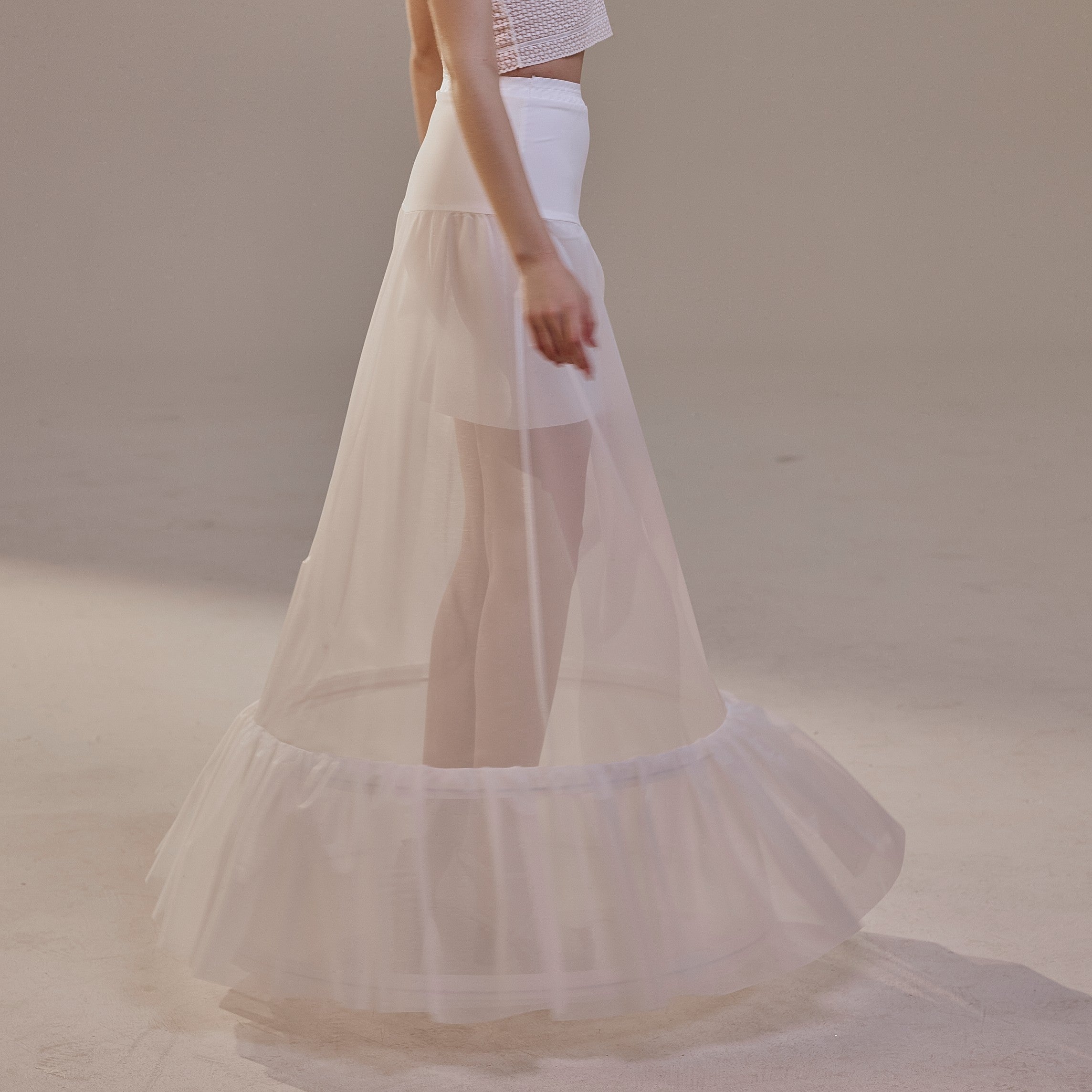 Trumpet Petticoat Skirt with Waist Corsage , Bridal Crinoline Slip by Bridal Port