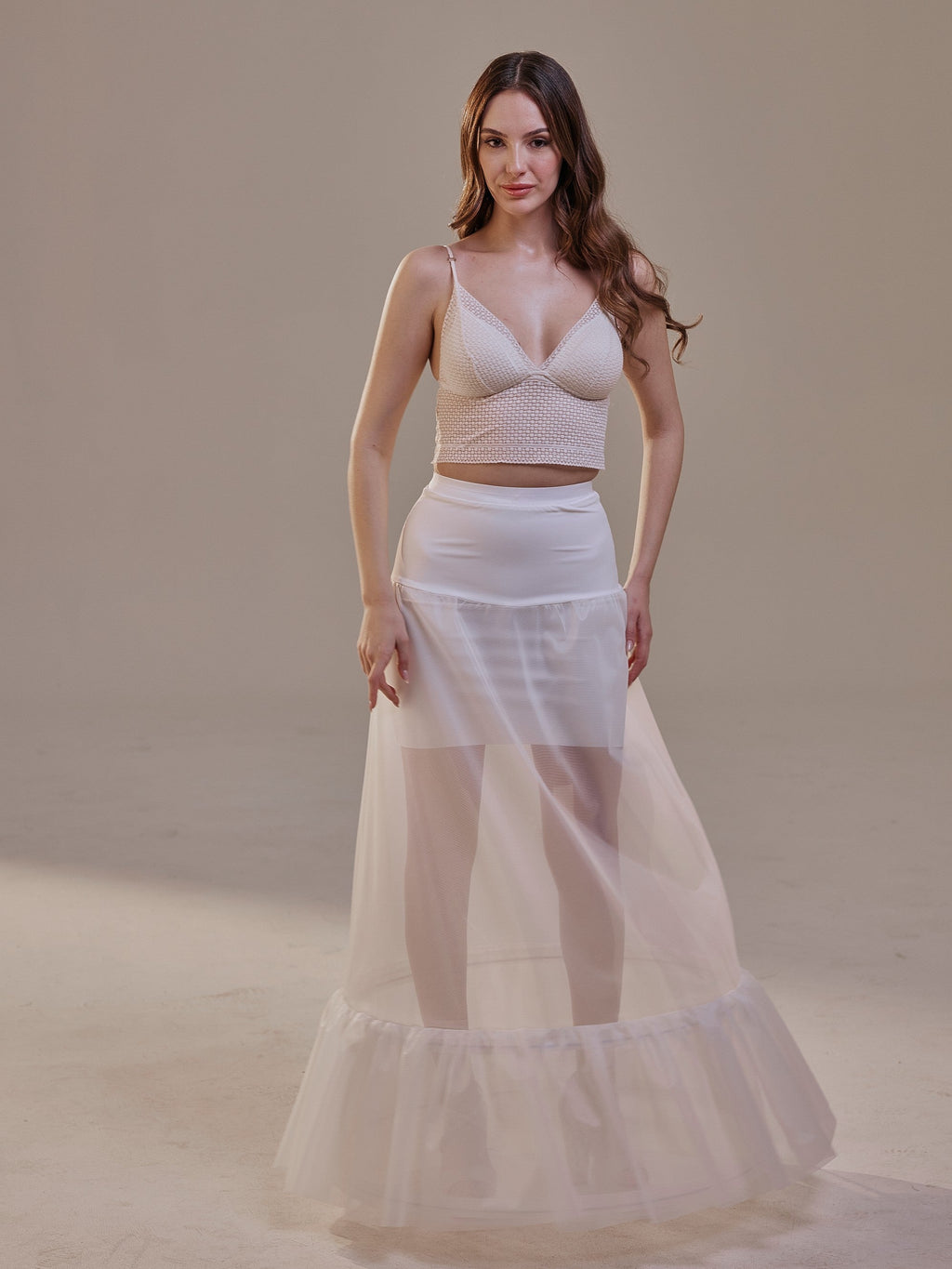 Trumpet Petticoat Skirt with Waist Corsage , Bridal Crinoline Slip by Bridal Port