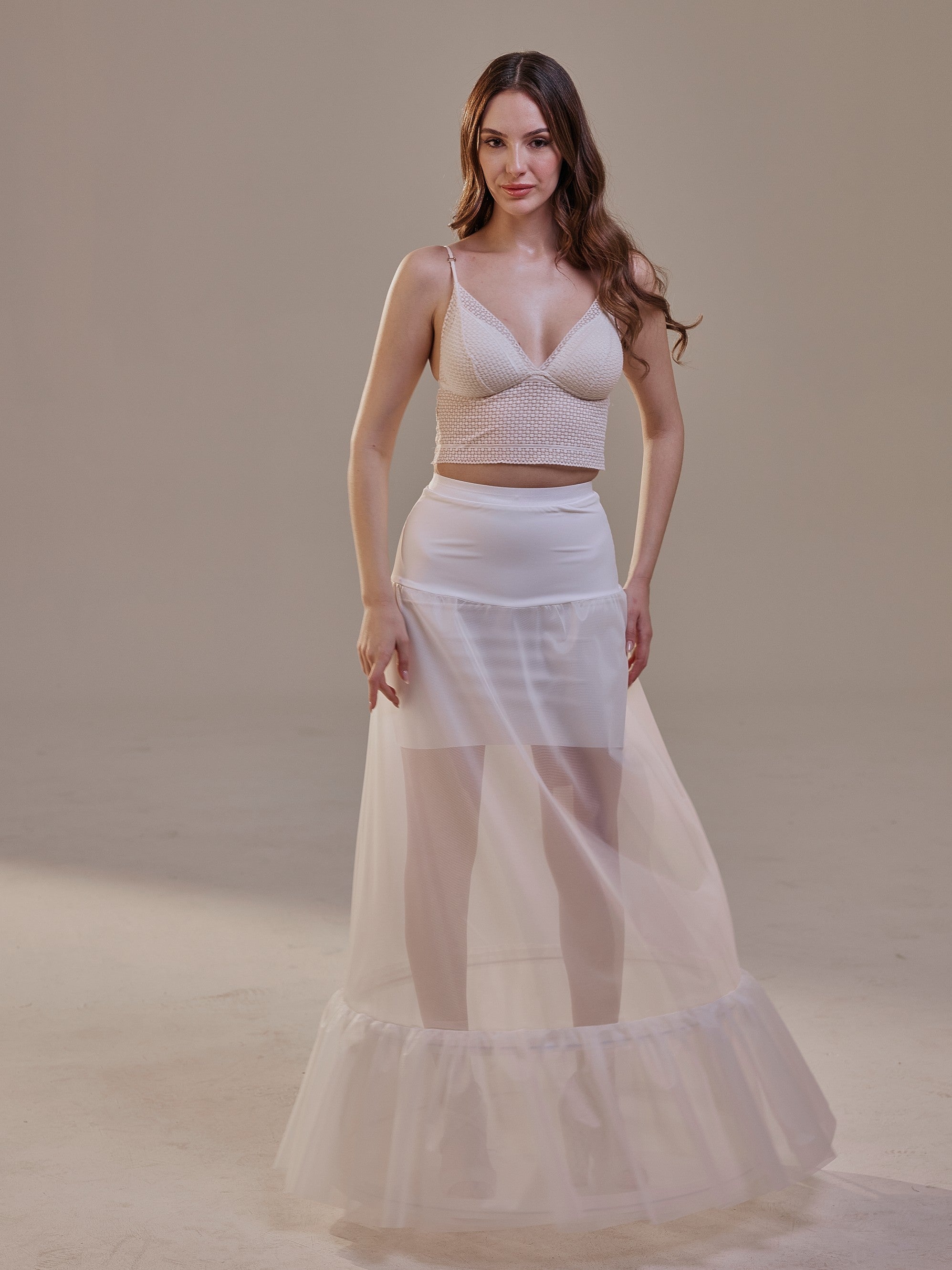 Trumpet Petticoat Skirt with Waist Corsage , Bridal Crinoline Slip by Bridal Port