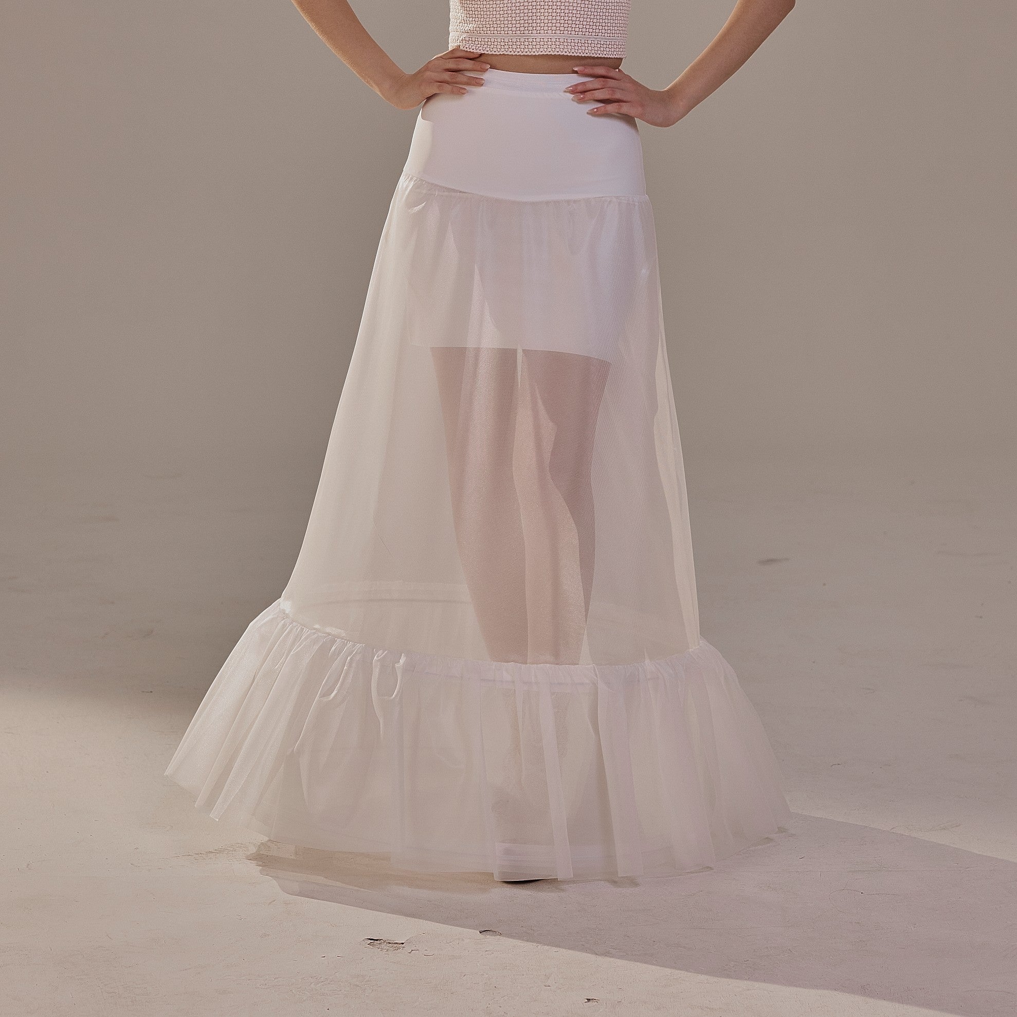Trumpet Petticoat Skirt with Waist Corsage , Bridal Crinoline Slip by Bridal Port