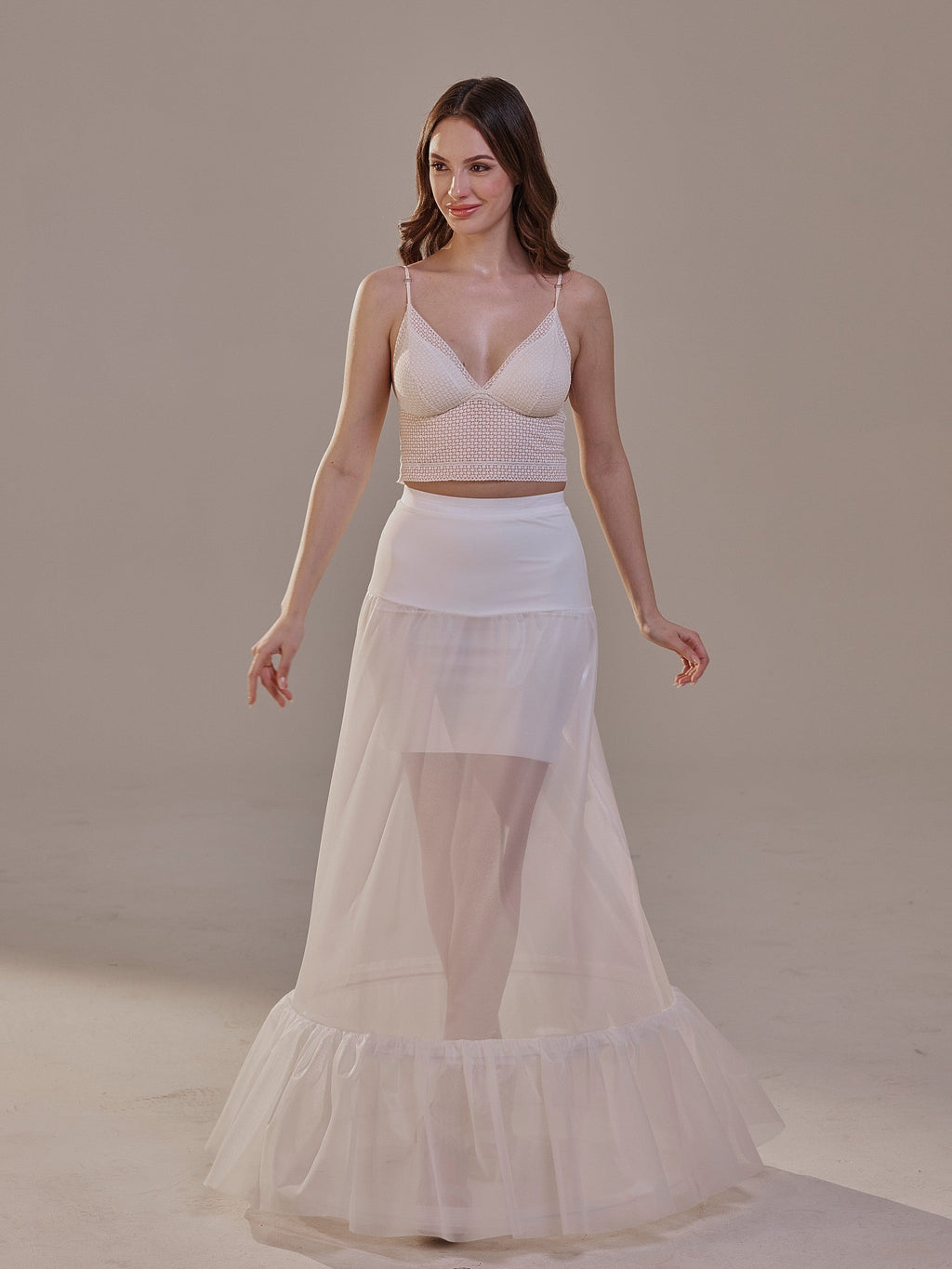 Trumpet Petticoat Skirt with Waist Corsage , Bridal Crinoline Slip by Bridal Port
