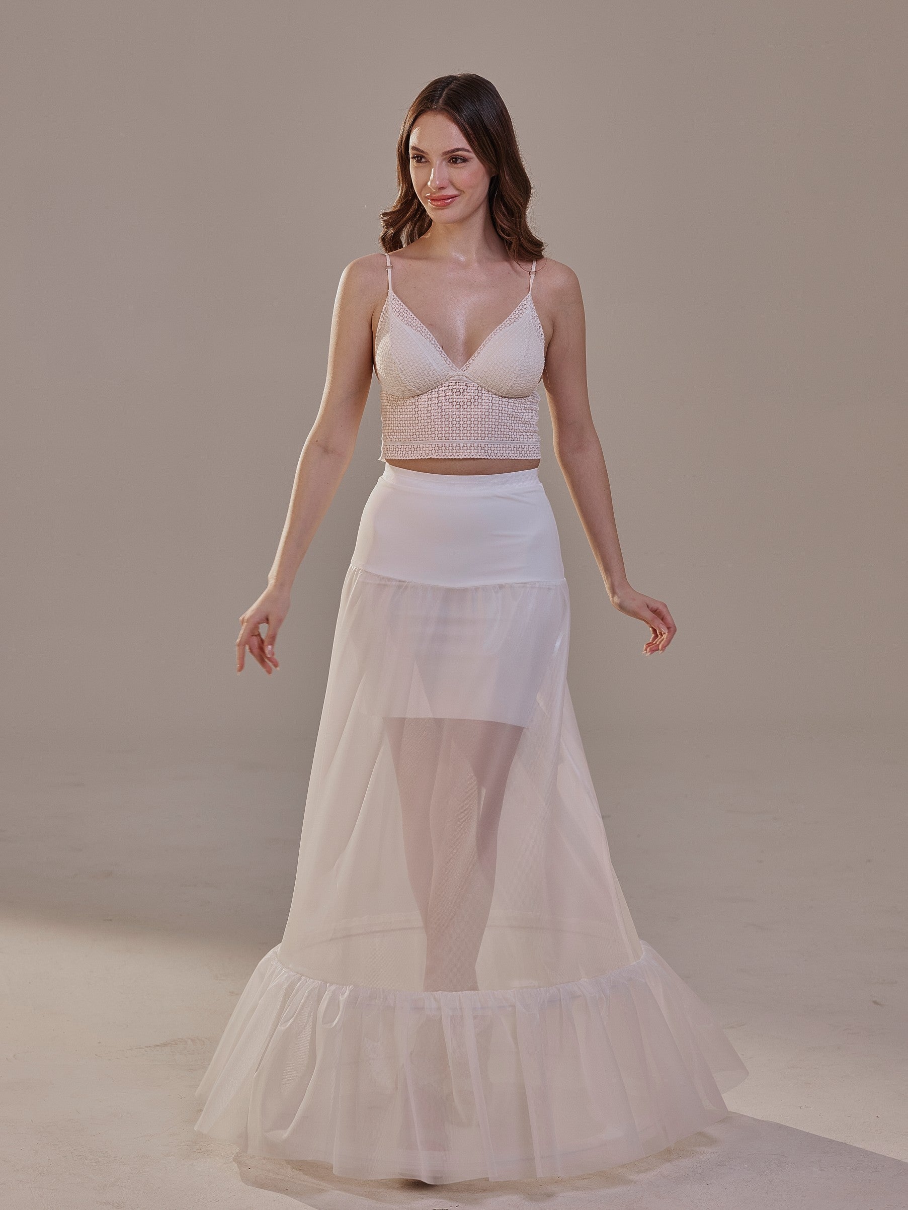 Trumpet Petticoat Skirt with Waist Corsage , Bridal Crinoline Slip by Bridal Port