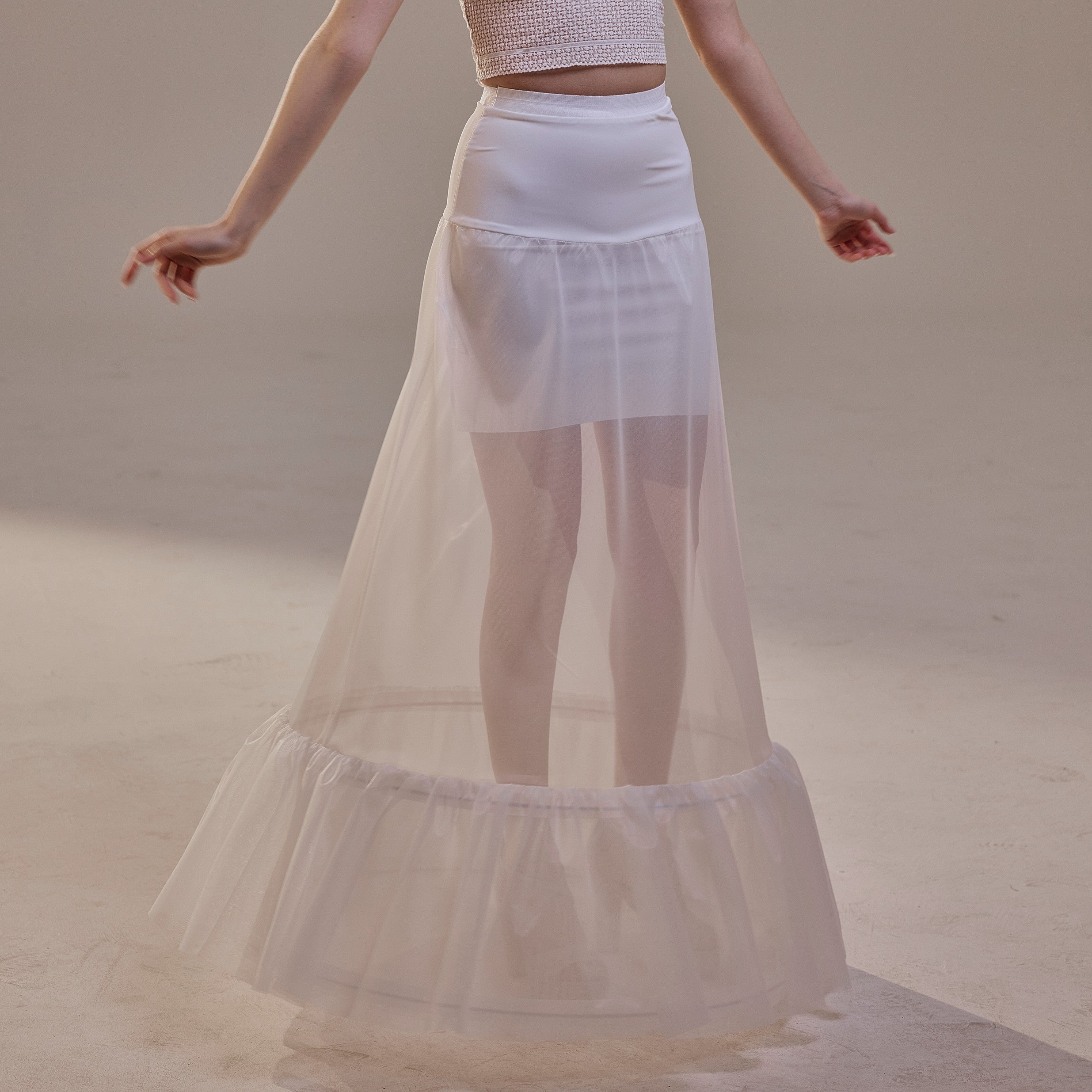 Trumpet Petticoat Skirt with Waist Corsage , Bridal Crinoline Slip by Bridal Port