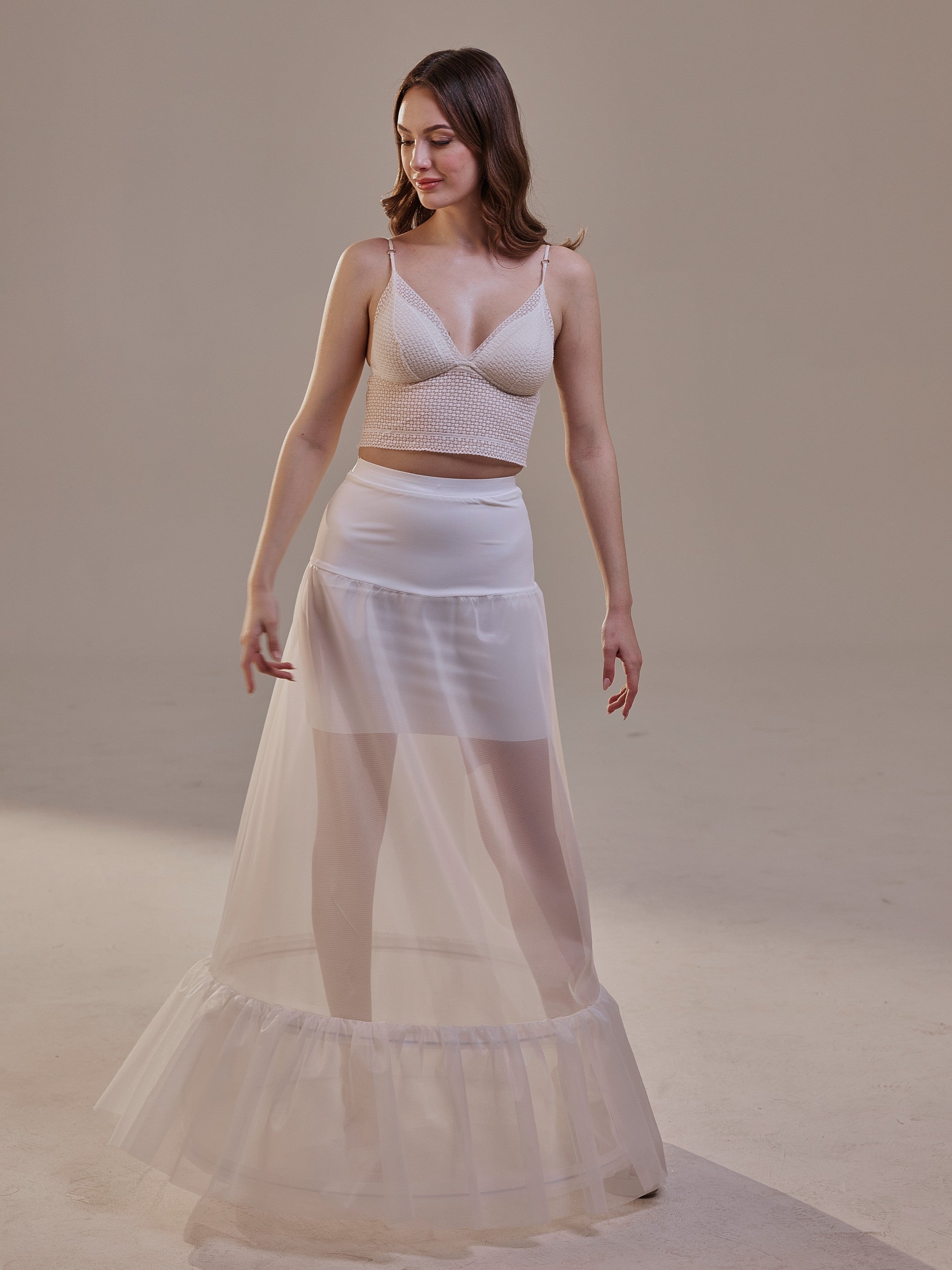 Trumpet Petticoat Skirt with Waist Corsage , Bridal Crinoline Slip by Bridal Port