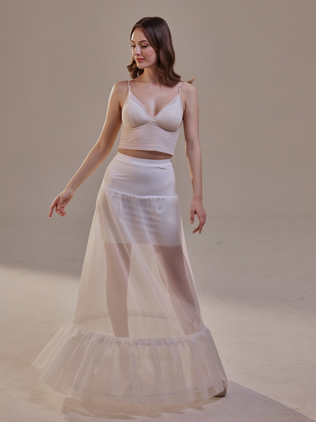 Trumpet Petticoat Skirt with Waist Corsage , Bridal Crinoline Slip by Bridal Port
