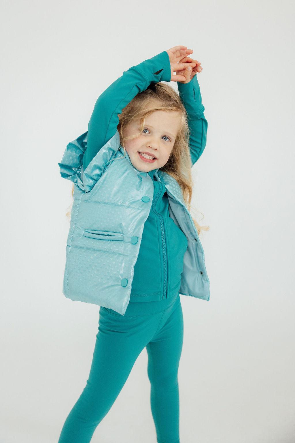 Turquoise Dot Puffer Vest by Mila & Rose ®