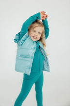 Turquoise Dot Puffer Vest by Mila & Rose ®