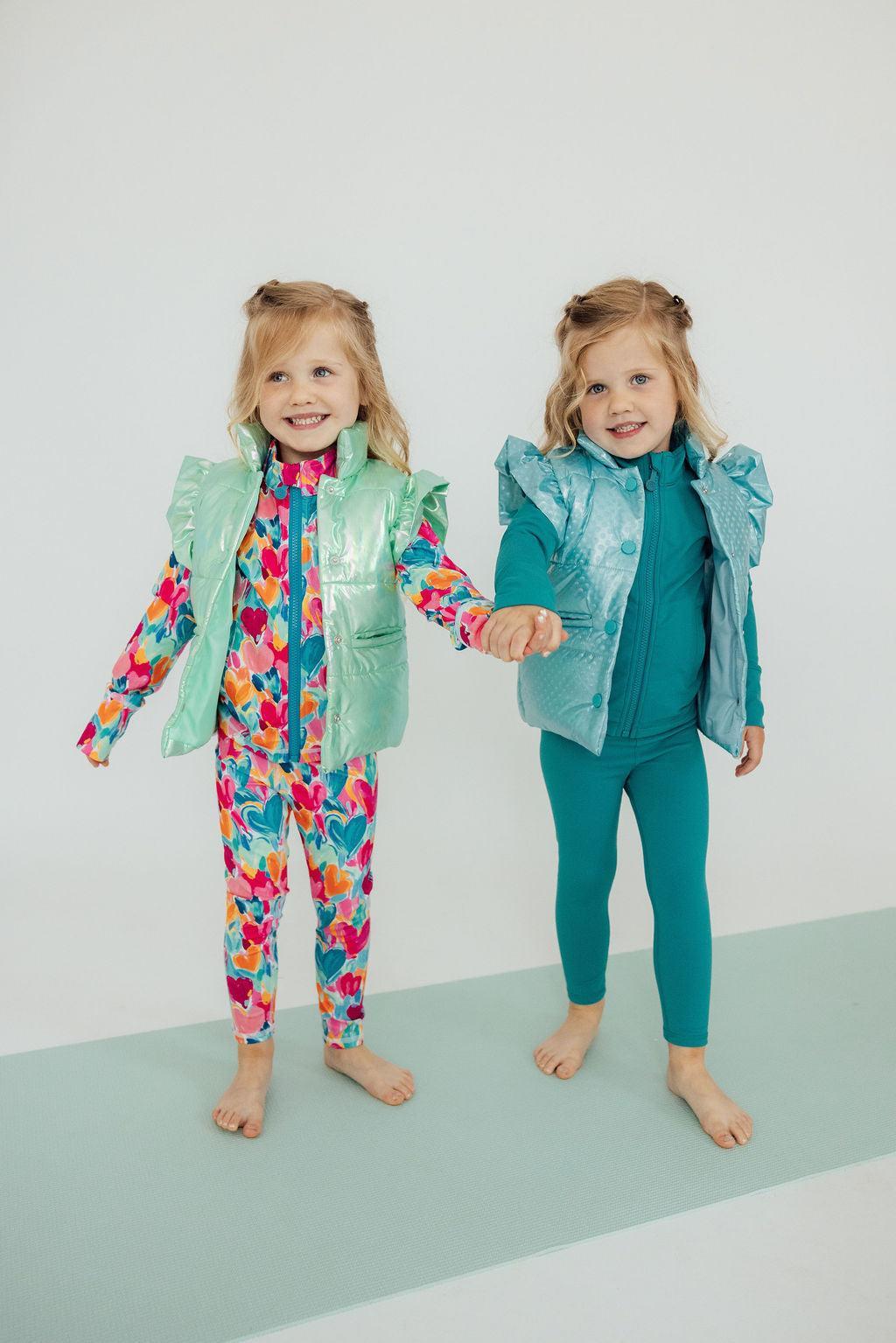 Turquoise Dot Puffer Vest by Mila & Rose ®