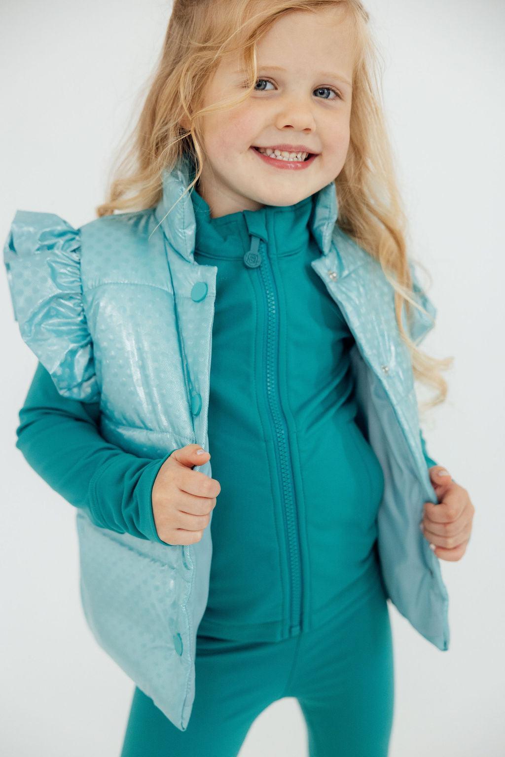 Turquoise Dot Puffer Vest by Mila & Rose ®