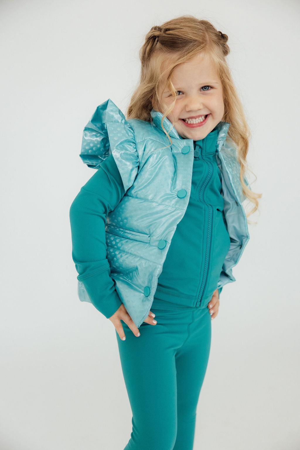 Turquoise Dot Puffer Vest by Mila & Rose ®