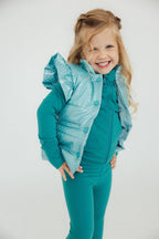 Turquoise Dot Puffer Vest by Mila & Rose ®