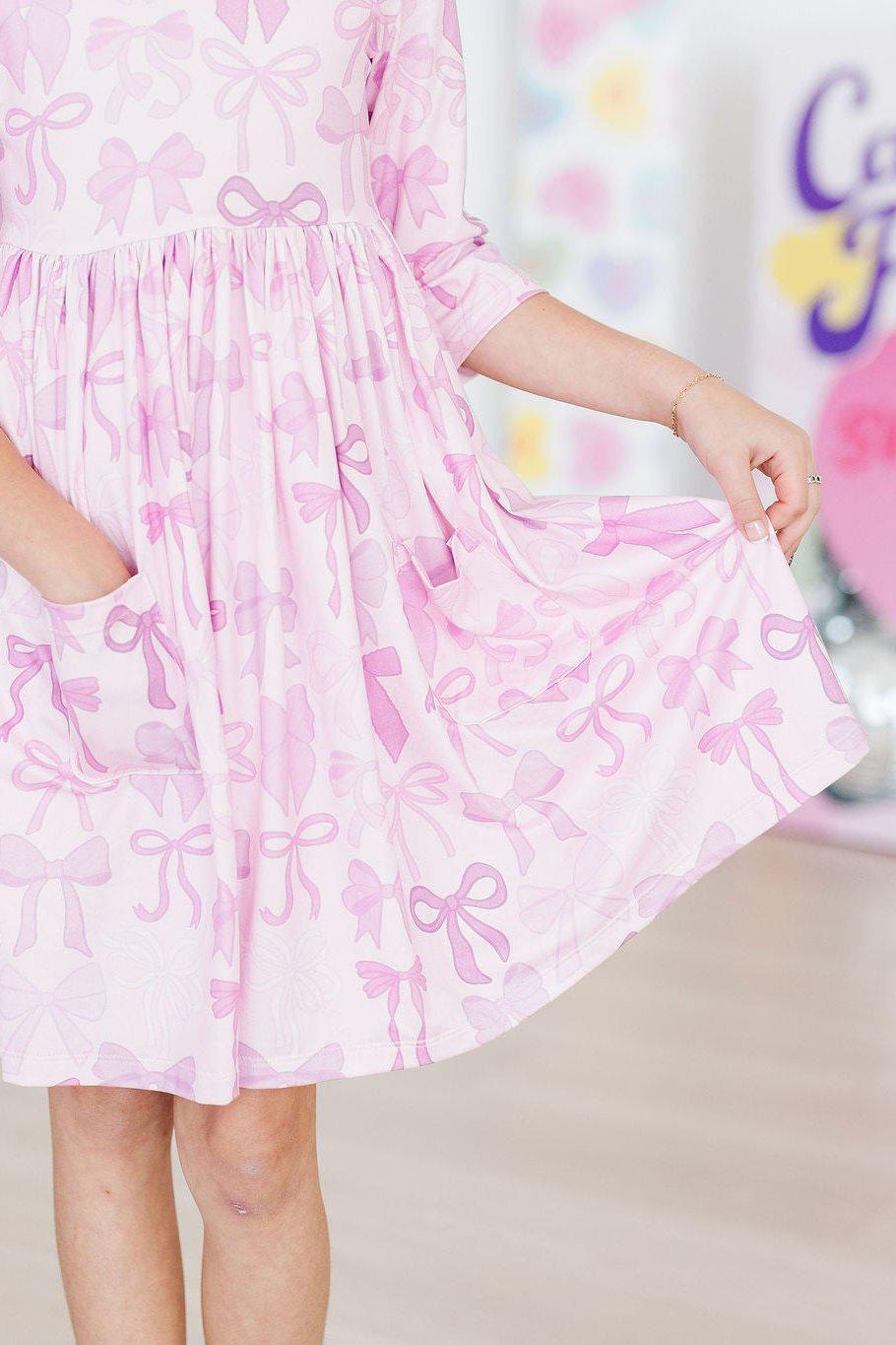 Twinkle Ties 3/4 Sleeve Pocket Twirl Dress by Mila & Rose ®