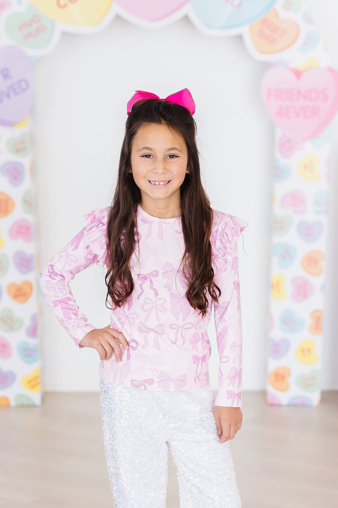 SALE Twinkle Ties L/S Ruffle Tee by Mila & Rose ®