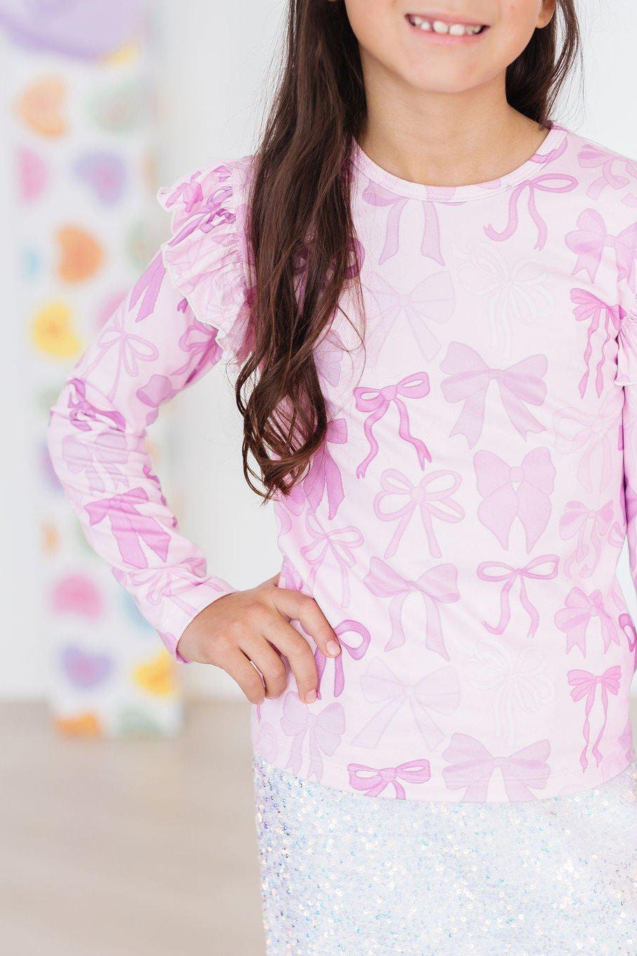 SALE Twinkle Ties L/S Ruffle Tee by Mila & Rose ®