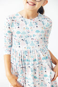 Twinkle Toes 3/4 Sleeve Pocket Twirl Dress by Mila & Rose ®