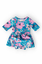 Twirling in Teal 3/4 Sleeve Twirl Bodysuit by Mila & Rose ®