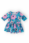 Twirling in Teal 3/4 Sleeve Twirl Bodysuit by Mila & Rose ®