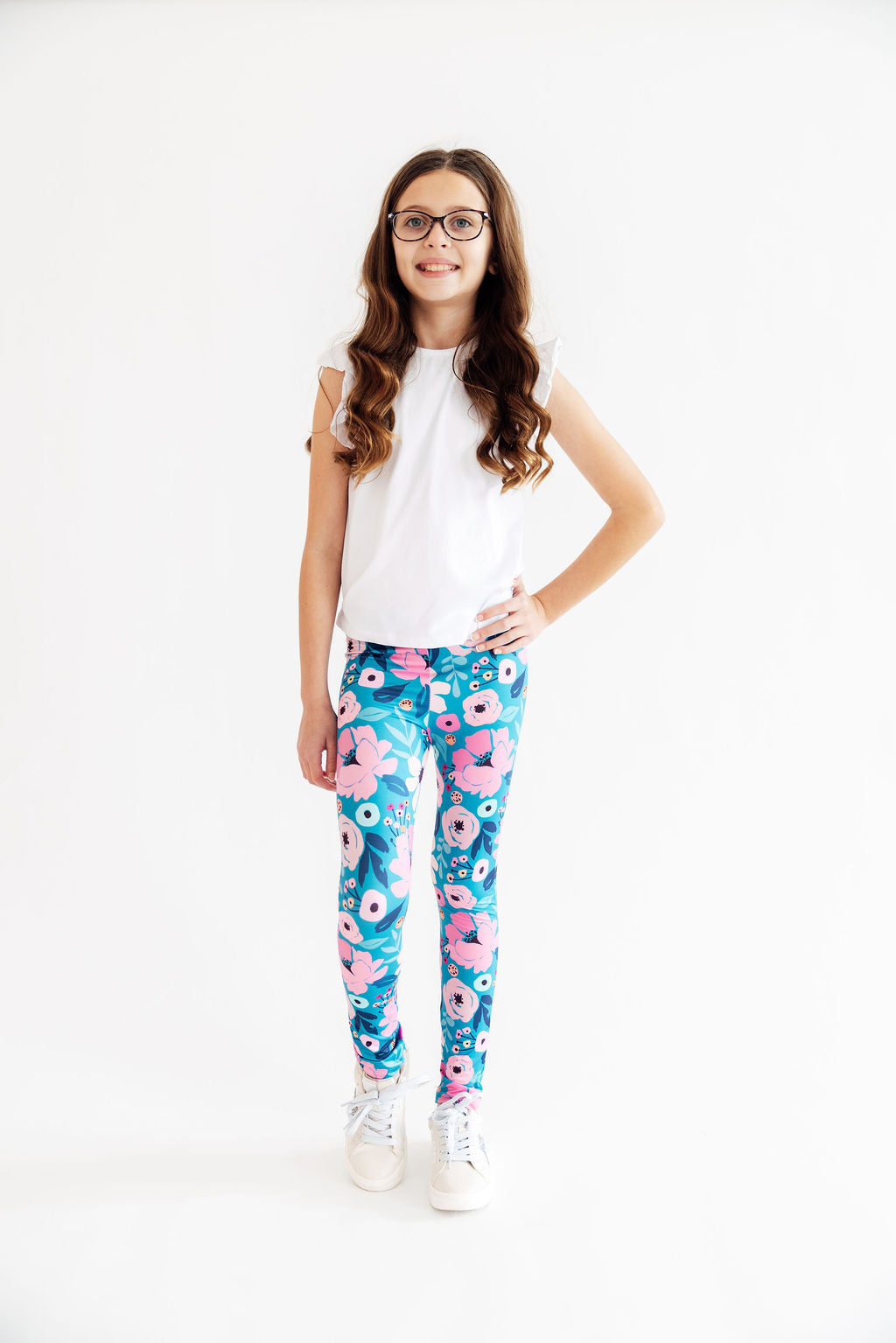 Twirling in Teal Leggings by Mila & Rose ®
